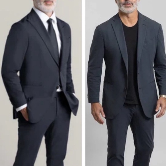 NEW Sene Stretch Blazer Sz 60 R Soho Flex Tech Sport Coat Unstructured Charcoal - Picture 1 of 16